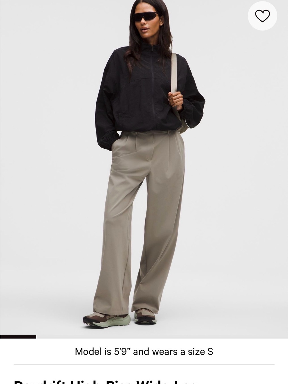 lululemon athletica High-Rise Wide-Leg Trousers in Taupe